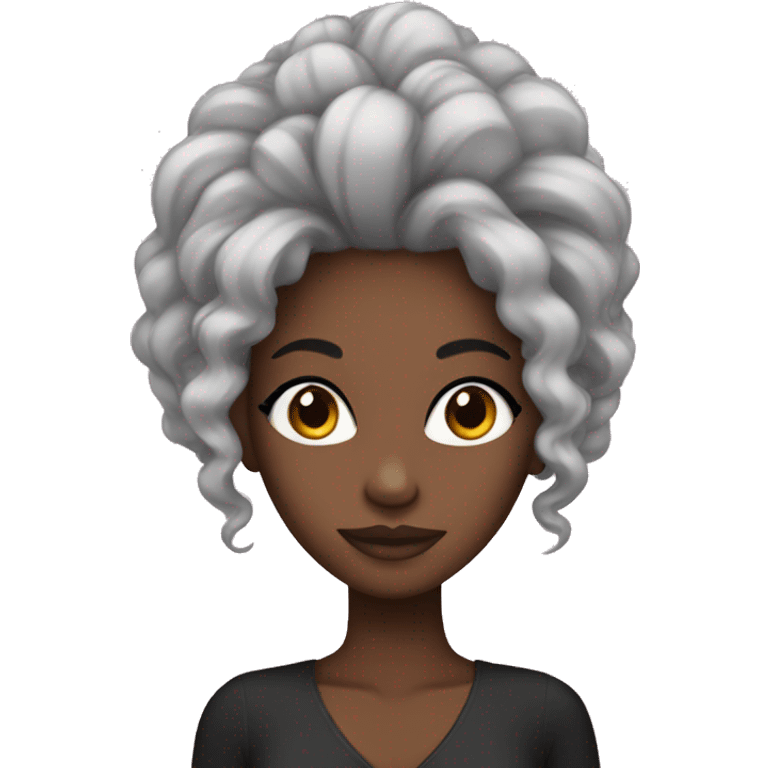 Black girl with long lashes emoji