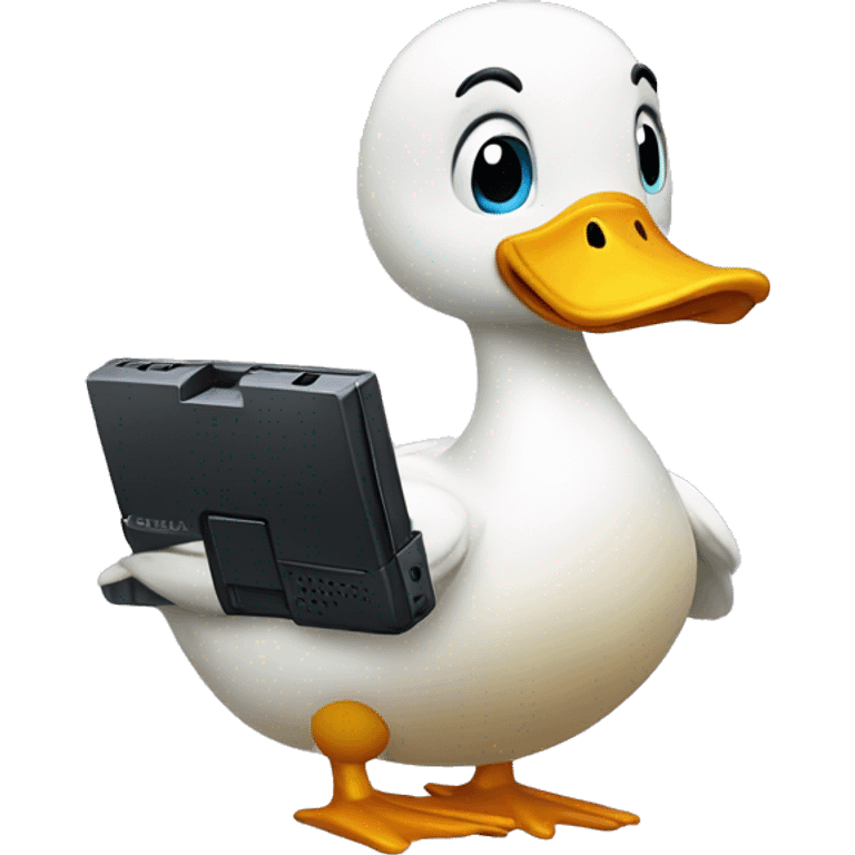 duck playing the 3ds emoji