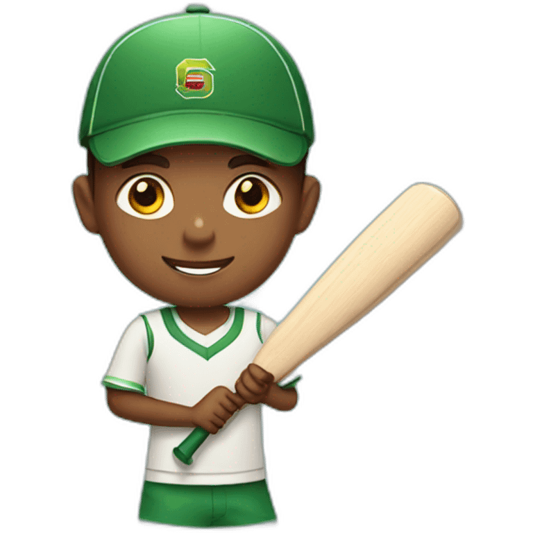 Boy with cricket bat emoji