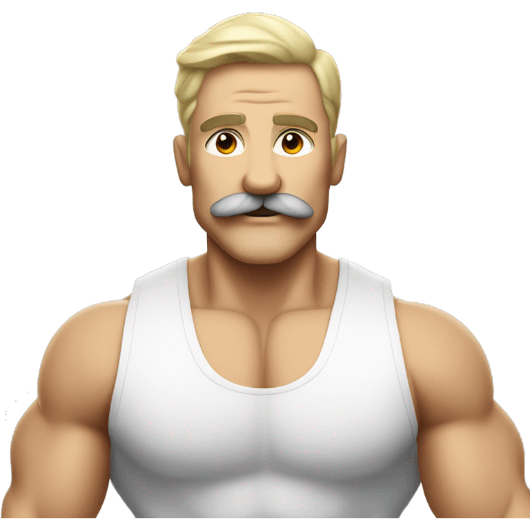 white bodybuilder with the mustache emoji