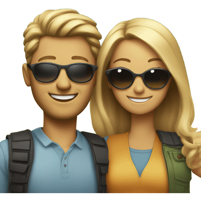 outdoor couple with sunglasses emoji