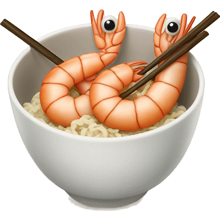 Shrimp holding chopsticks  emoji