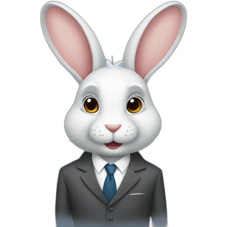 Rabbit in a suit and tie emoji