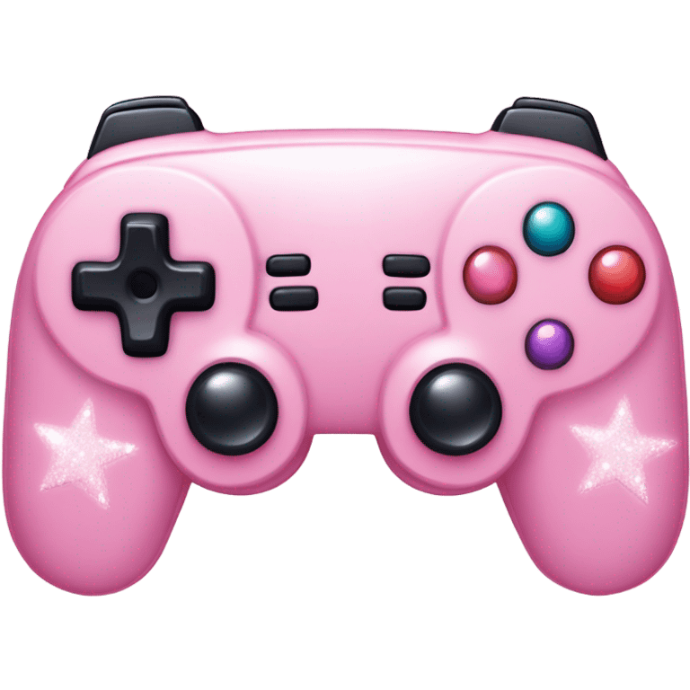 pink gamepad with white sparkles, kawaii emoji