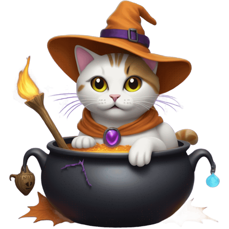 Cat doing witchcraft emoji