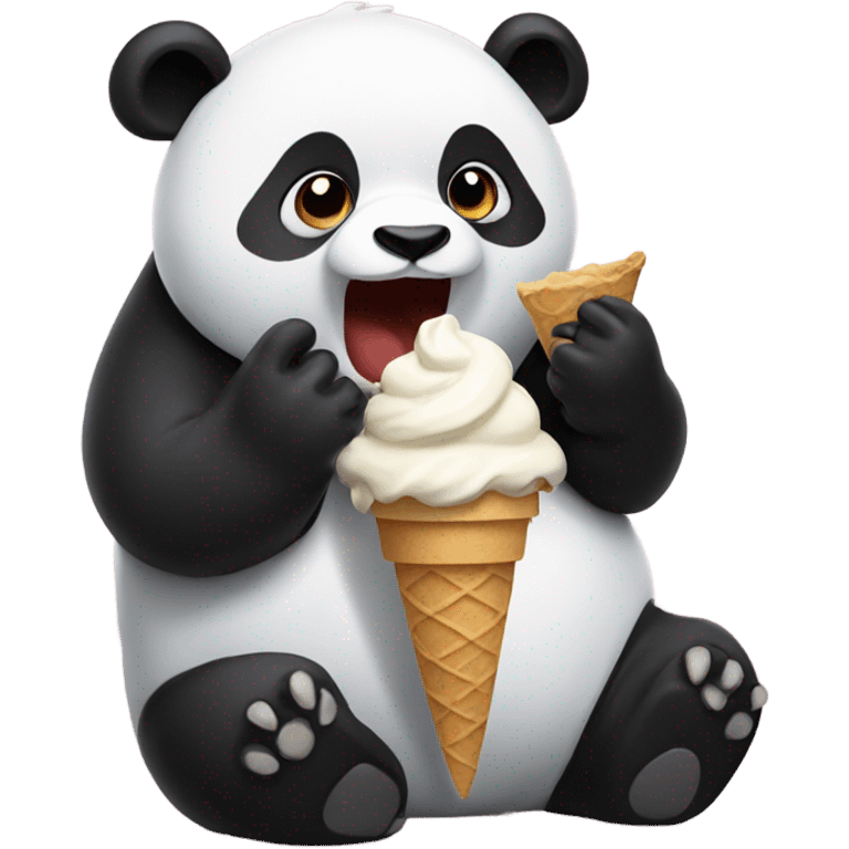 Panda eating ice cream emoji