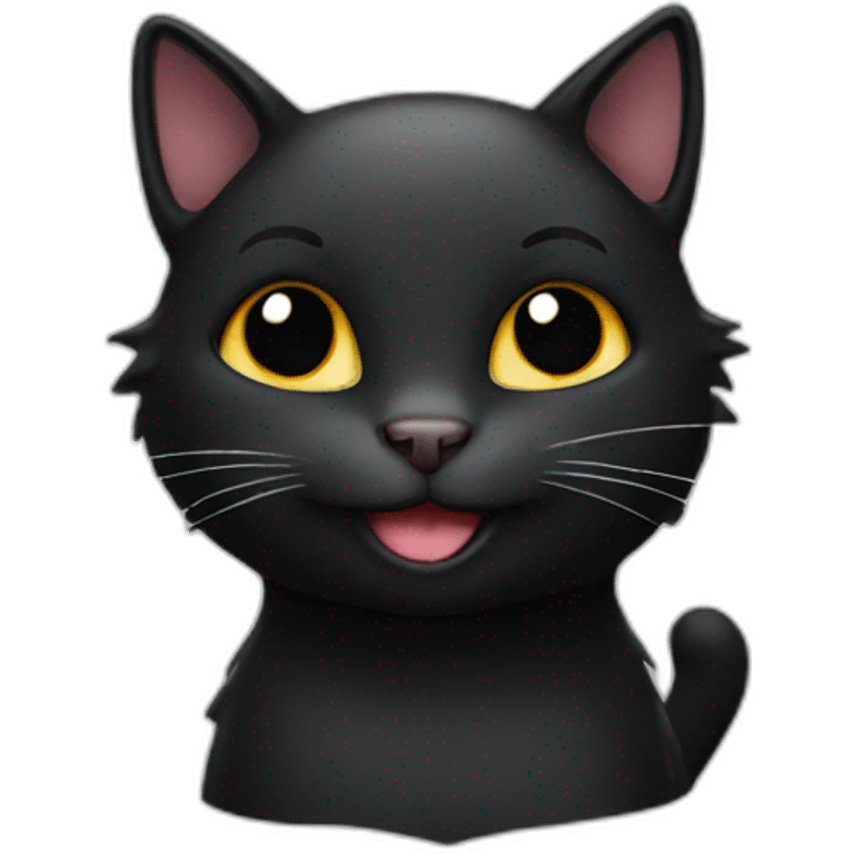 happy black cat emoji