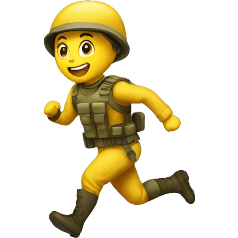 emoji yellow solider running emoji