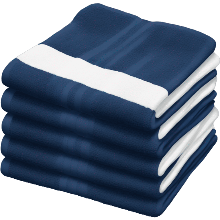 Stack of navy blue and white towels emoji