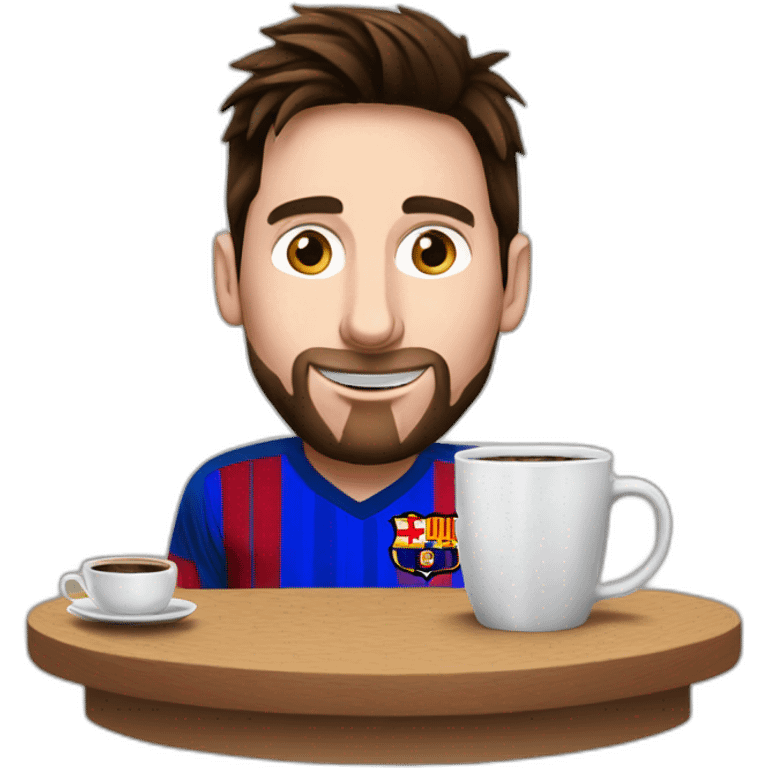 Messi qui boit un cafe emoji