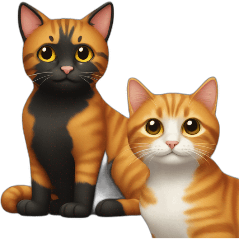 ginger cat and black cat emoji