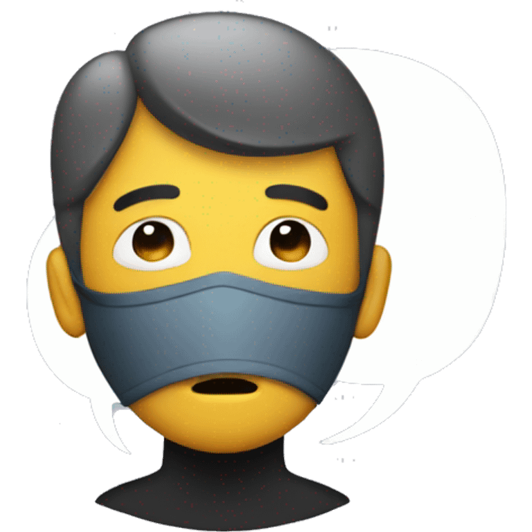 masked man with thought bubble emoji