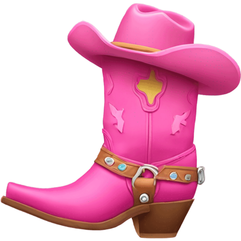 A Pink Cowboy Boot with Spurs emoji