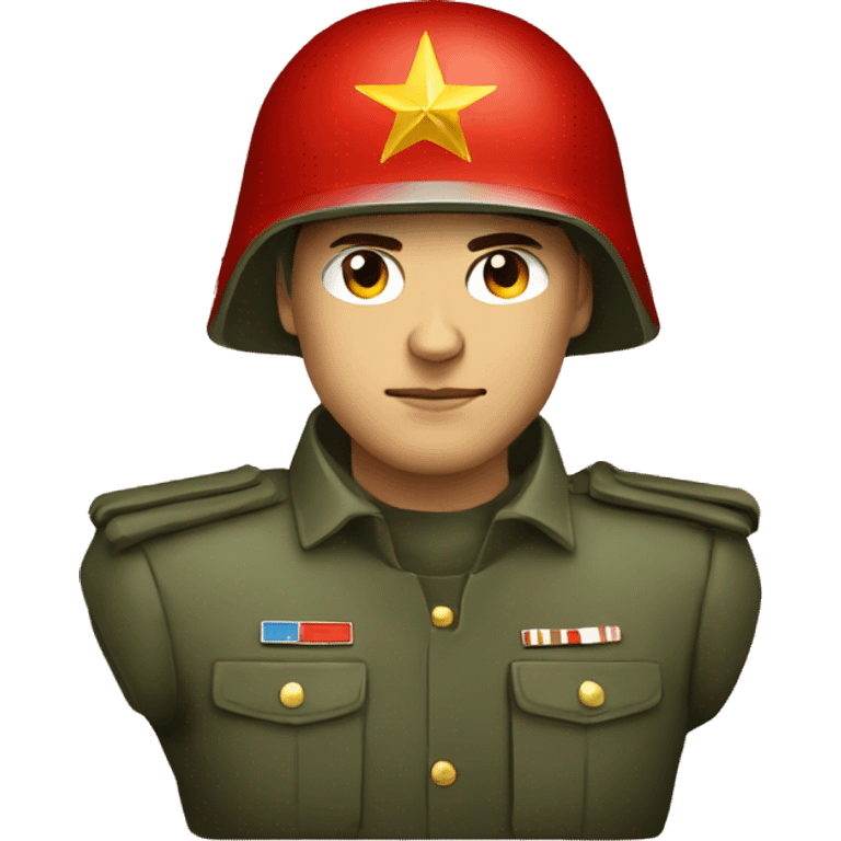 ussr soldier serious with military helmet emoji