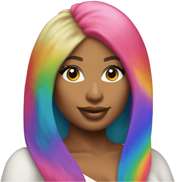 Nicki minaj with rainbow hair emoji