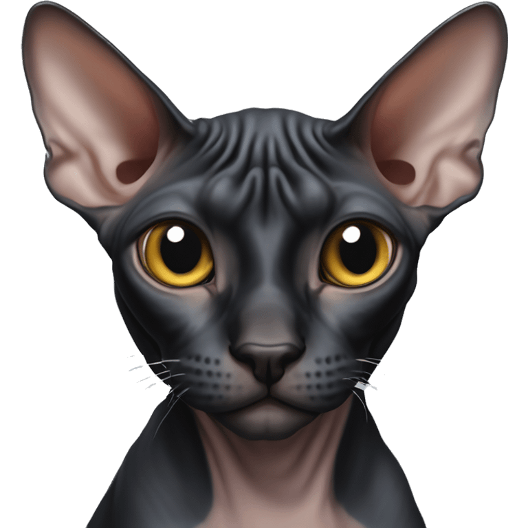 black sphynx cat in 128x128 pixels emoji