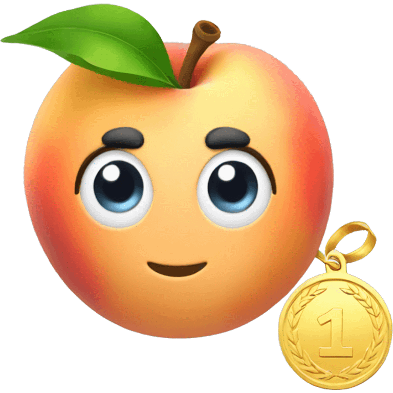 Peach with a gold medal emoji