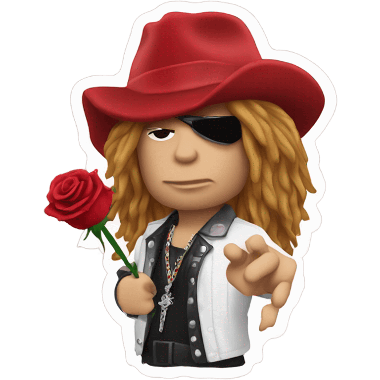 Axl Rose with a rose realistic emoji