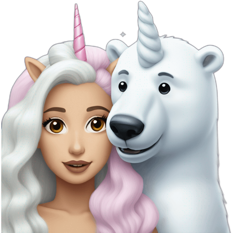 Ariana Grande unicorn next to Lady Gaga polar bear emoji