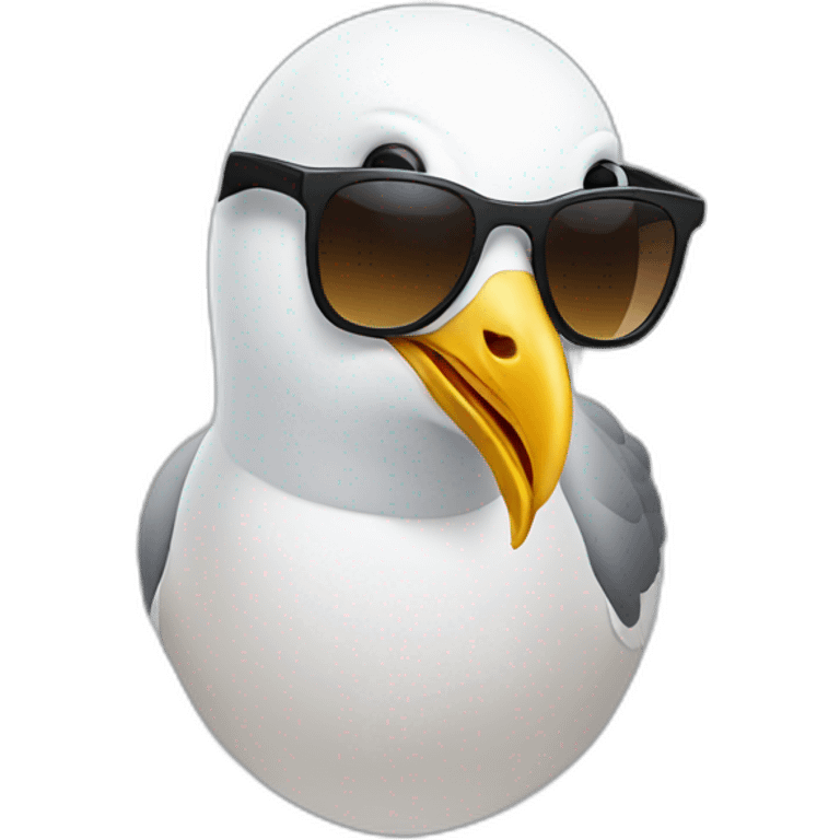 a seagull with sunglasses emoji