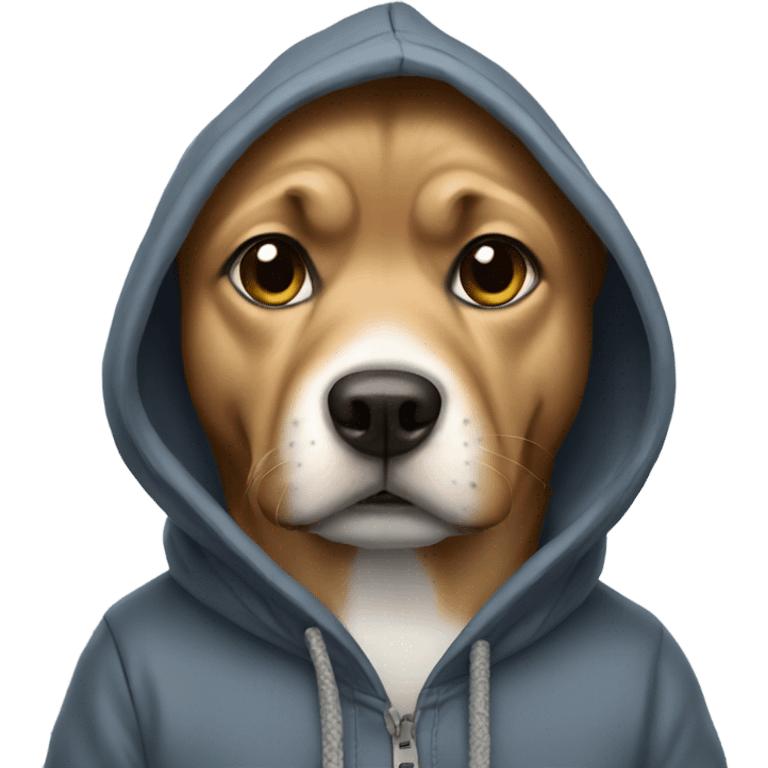 Dog wearing a hoodie emoji