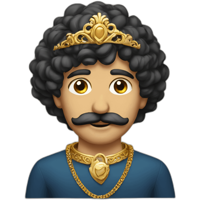 Persian man with gold necklace and moustache emoji