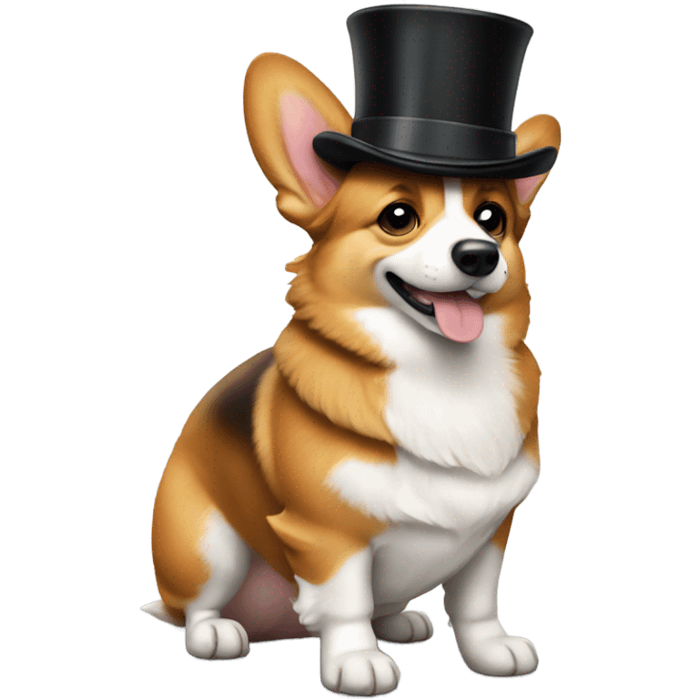 Corgi wearing top hat  emoji