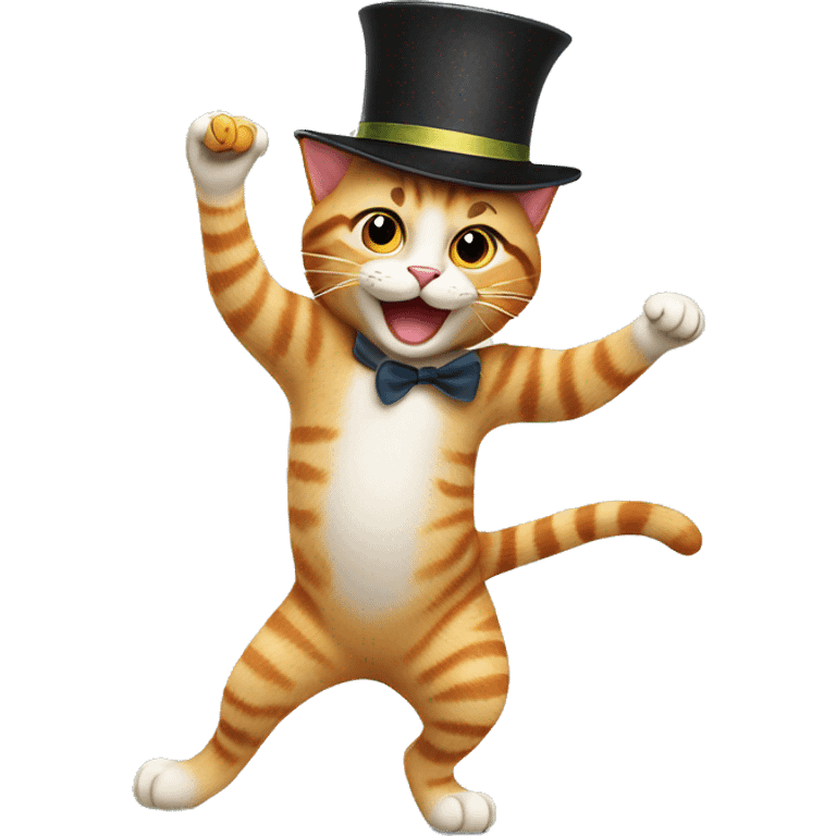   Cat dancing with hat emoji