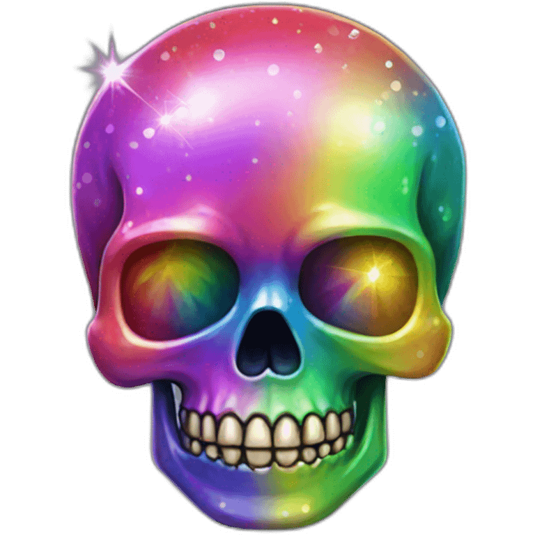 Rainbow litter sparkle skull emoji