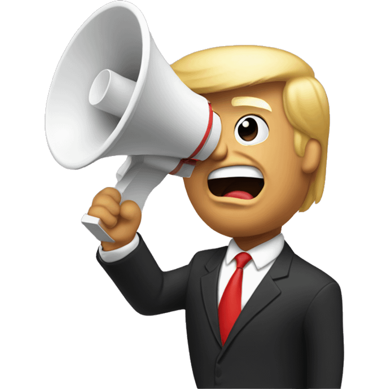 donald trump holds loudspeaker emoji