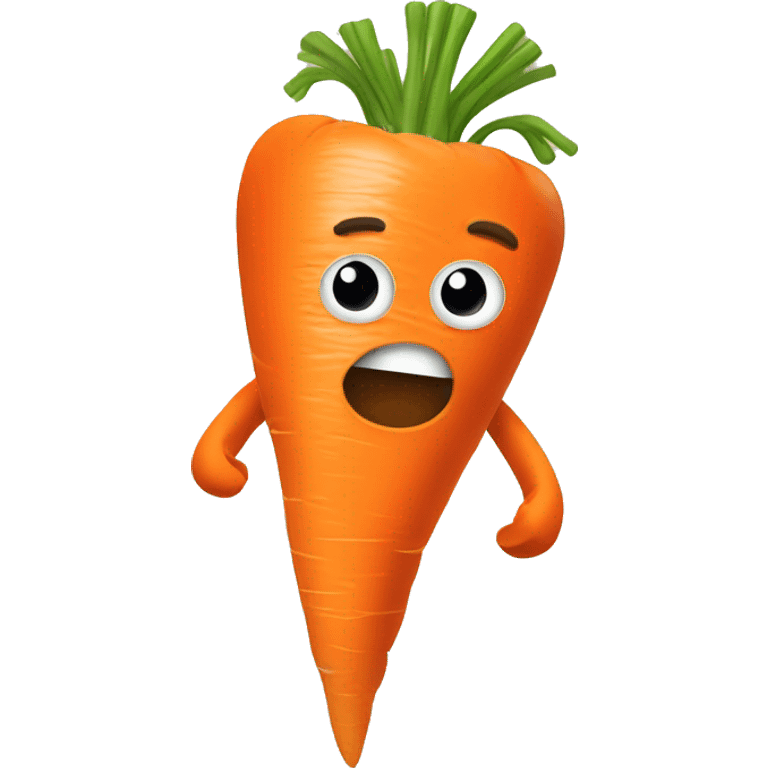 misshapen and anti-waste carrot with 2 legs emoji