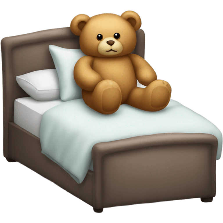 Bed with teddy bear emoji