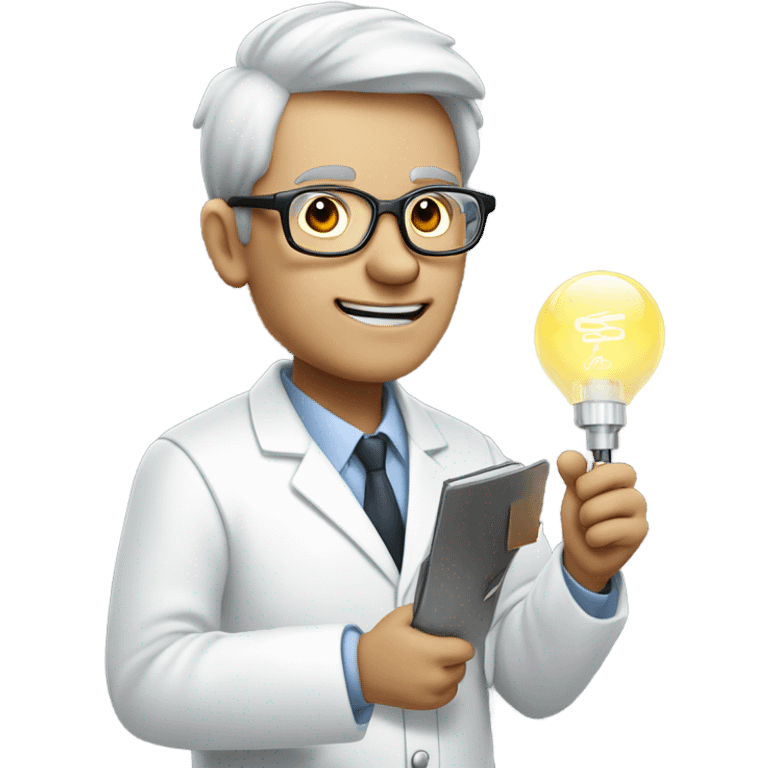 professor with light emitting diode emoji