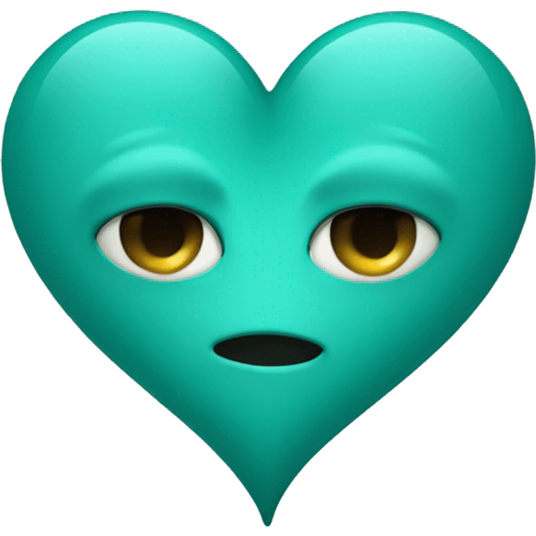 Upside down teal heart emoji