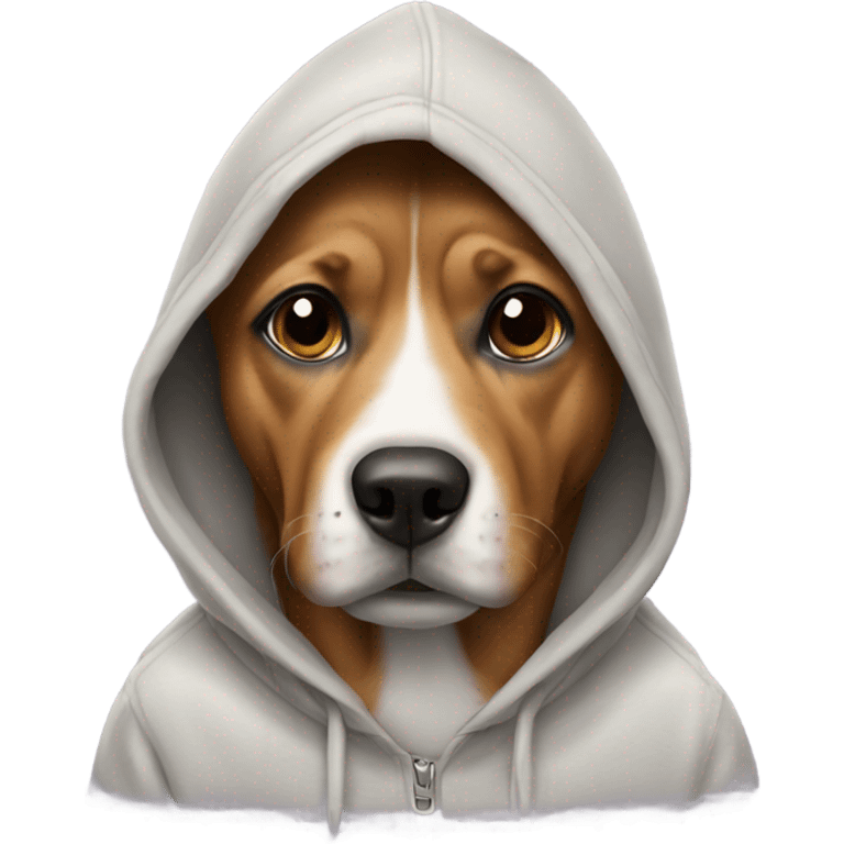 Dog wearing a hoodie  emoji