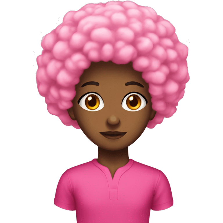 um segurança afro com uma roupa de segurança rosa emoji