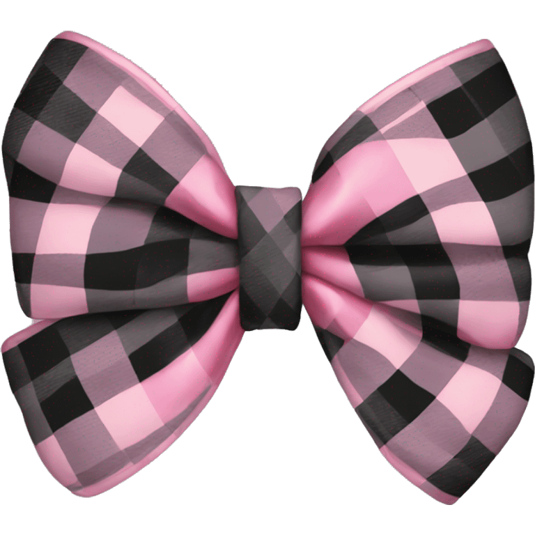 black pink plaid bow emoji