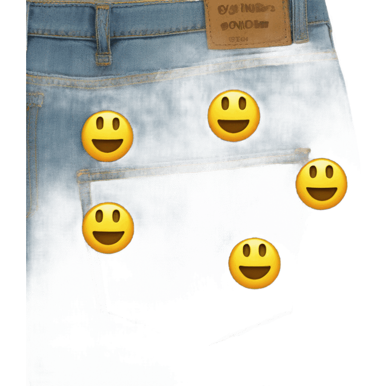 bellbottom jeans with smiley face patches emoji