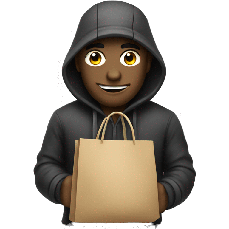 a cartoon burglar with swag bag emoji