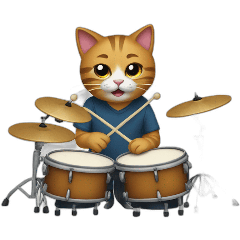 Cat playing drums emoji