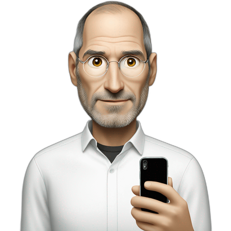 Steve Jobs with an iPhone in his hand emoji