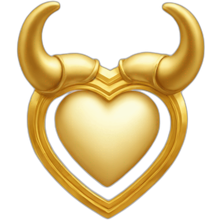 Gold heart frame with horns emoji