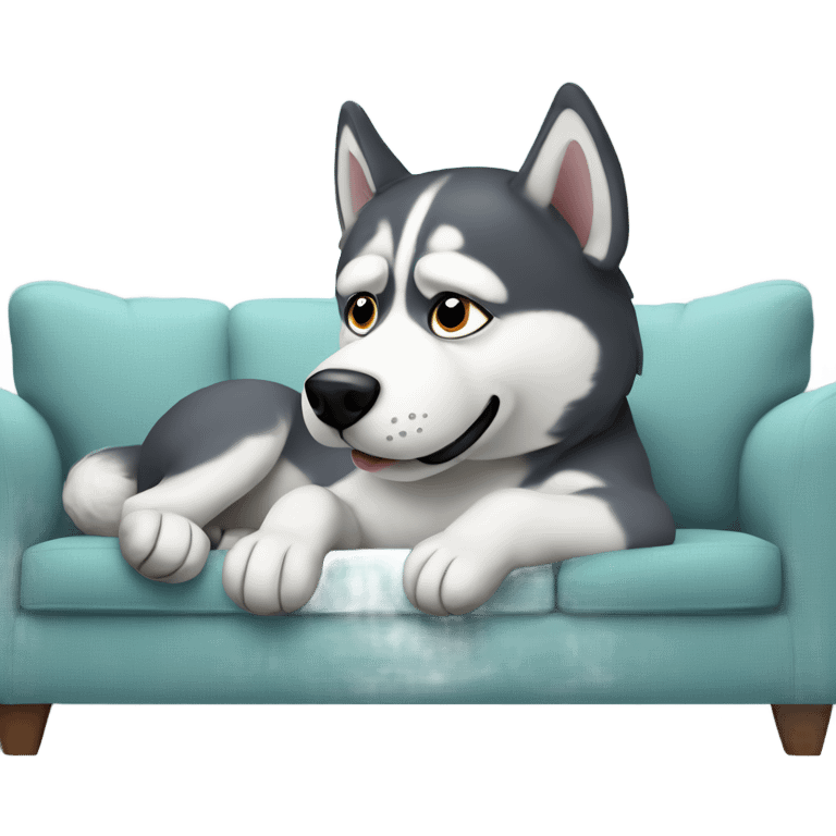 Husky on couch emoji