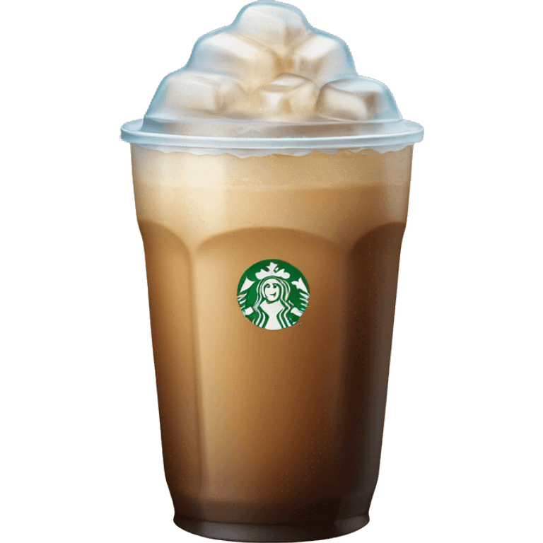 Starbuck ice coffee with ice cubes emoji