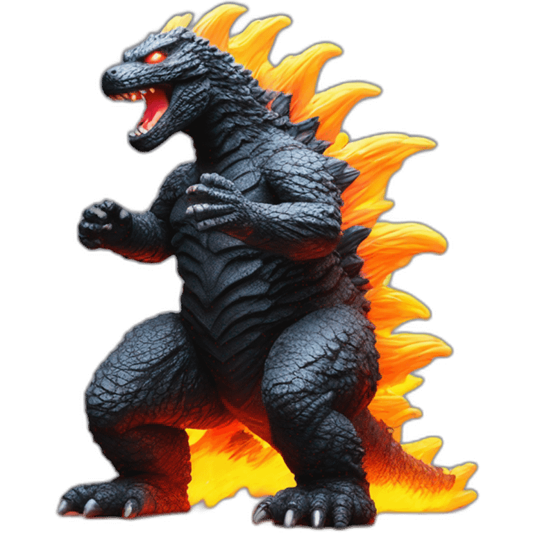 Godzilla fire fluo toy emoji