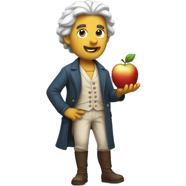 newton holding an apple emoji