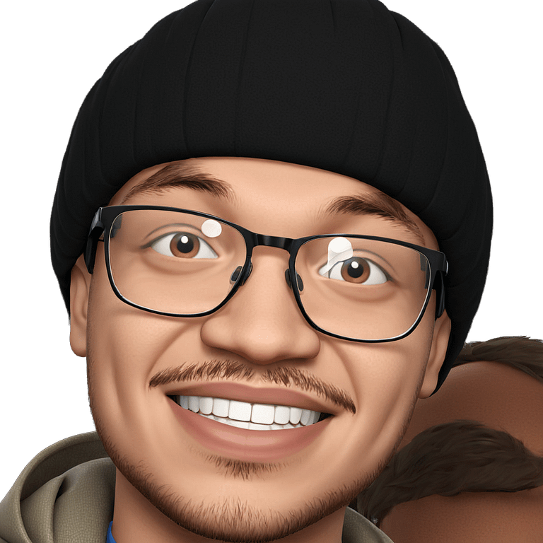 smiling boy with glasses portrait emoji