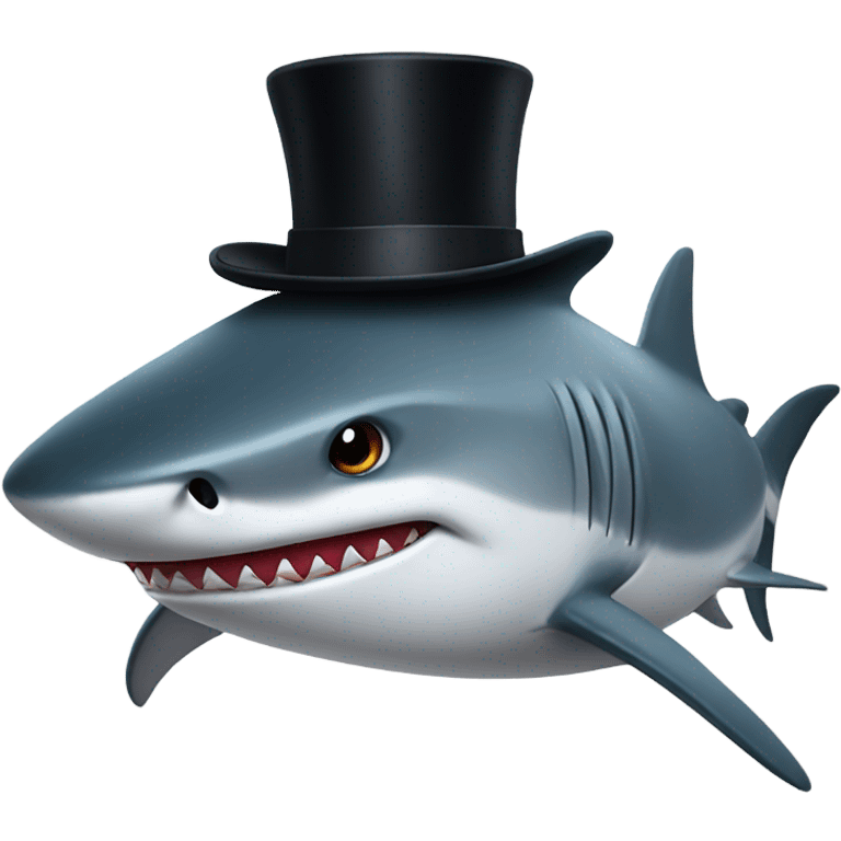 shark with tophat emoji