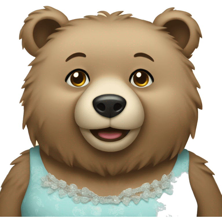 Bear in a dress emoji