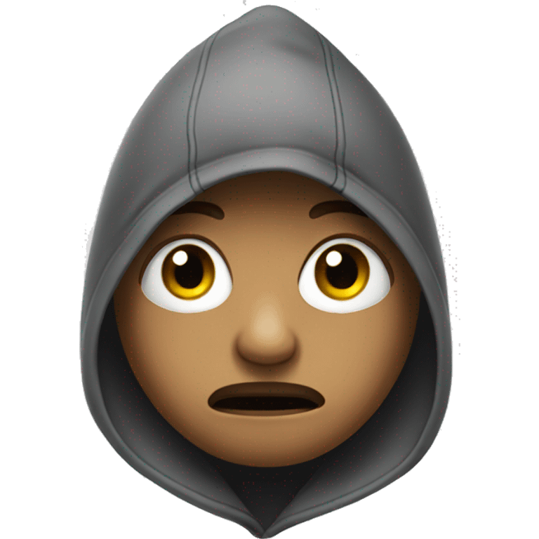 Crying face wearing a hoodie emoji